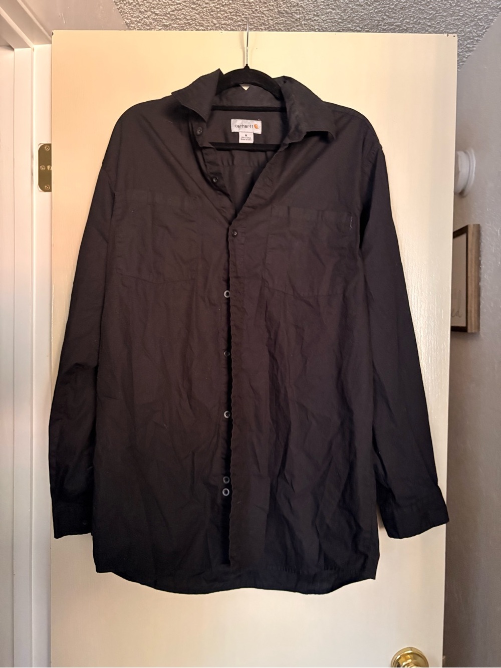 Carhartt 100% Cotton Men’s Black Button-Up Work Shirt